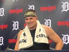 Το Tigers LHP Tarik Skubal ρίχνει από το ανάχωμα σε συνεδρία bullpen