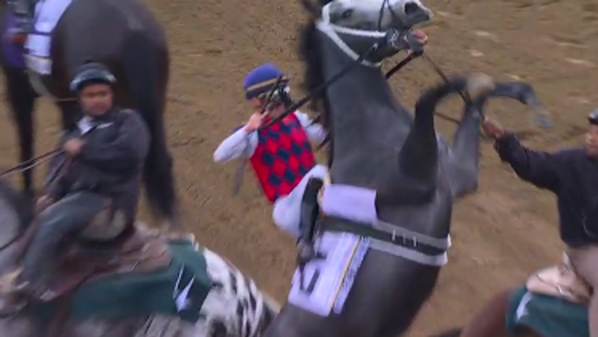 Το άλογο του Kentucky Derby κυλάει και πετάει τον αναβάτη
